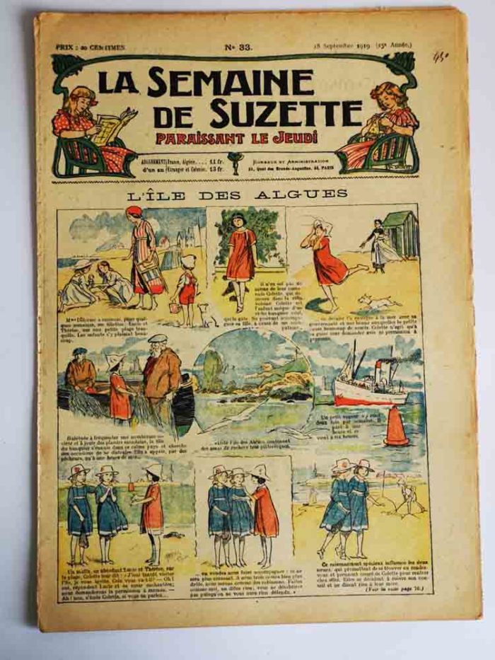 La Semaine de Suzette 15e année n°33 (1919) - L'île des algues - Bleuette (vêtement de pluie)