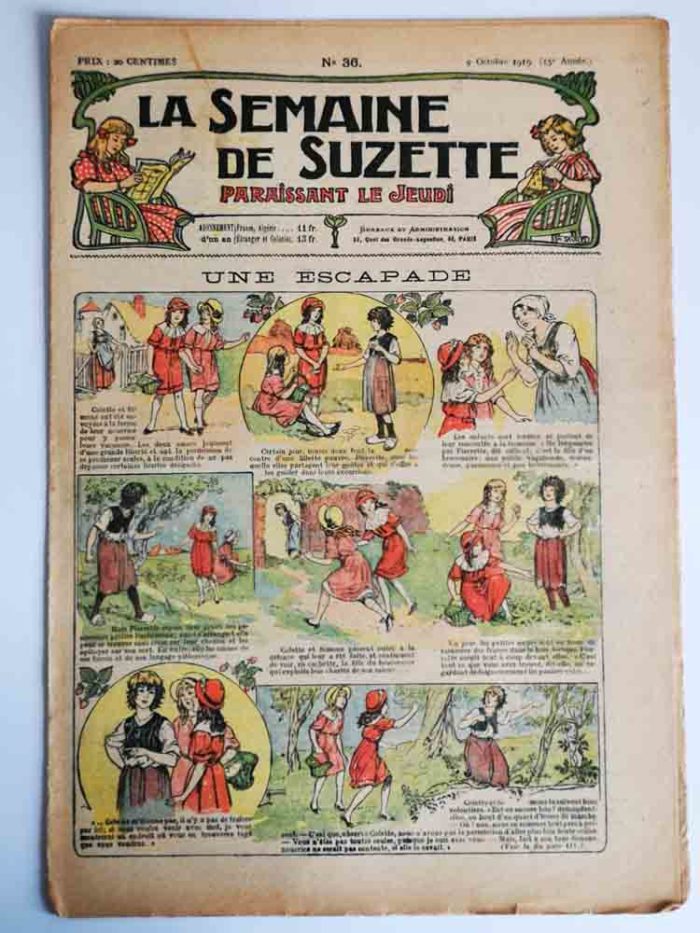 La Semaine de Suzette 15e année n°36 (1919) - Les deux petites parisiennes et la fille du braconnier