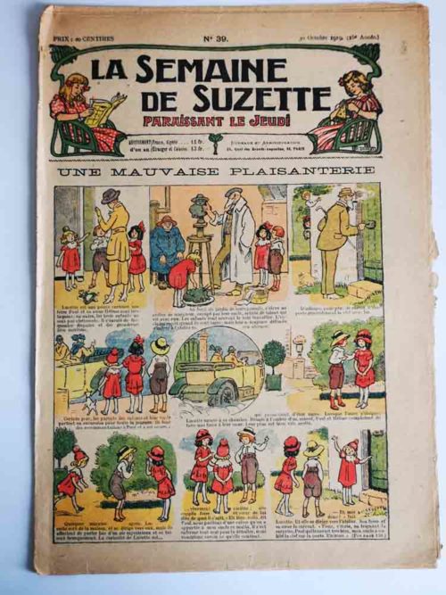 La Semaine de Suzette 15e année n°39 (1919) – Une mauvaise plaisanterie (Henri Avelot) Bleuette