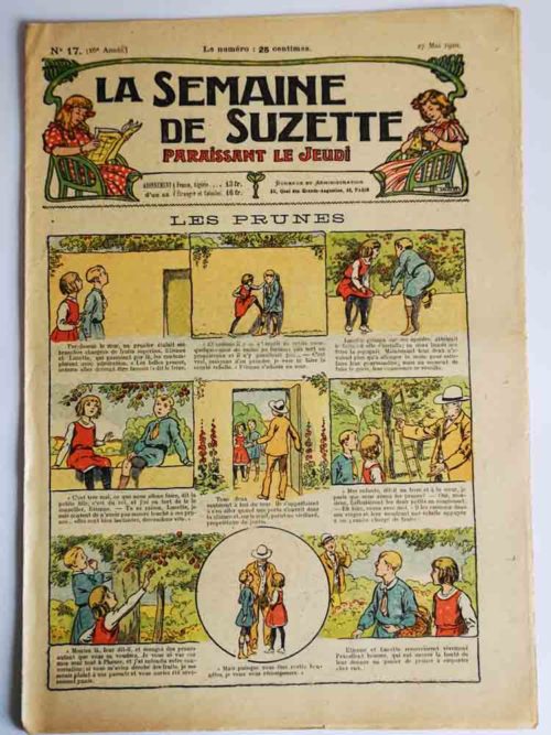 La Semaine de Suzette 16e année n°17 (1920) Les prunes – Bleuette (Robe d’intérieur)
