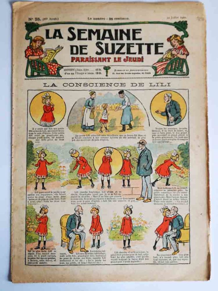 La Semaine de Suzette 16e année n°25 (1920) La conscience de Lili - Bleuette (Chapeau en dentelles)
