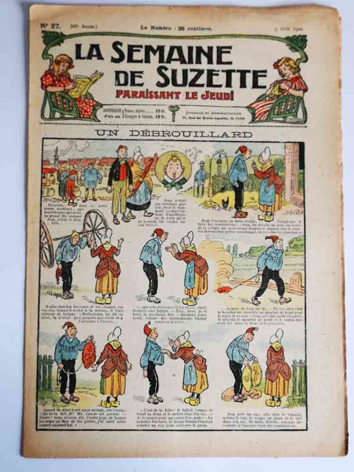 La Semaine de Suzette 16e année n°27 (1920) Un débrouillard - Bleuette (Chemise brodée)
