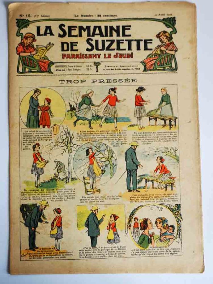 La Semaine de Suzette 17e année n°12 (1921) Trop pressée (Guydo) - Bécassine Voyage