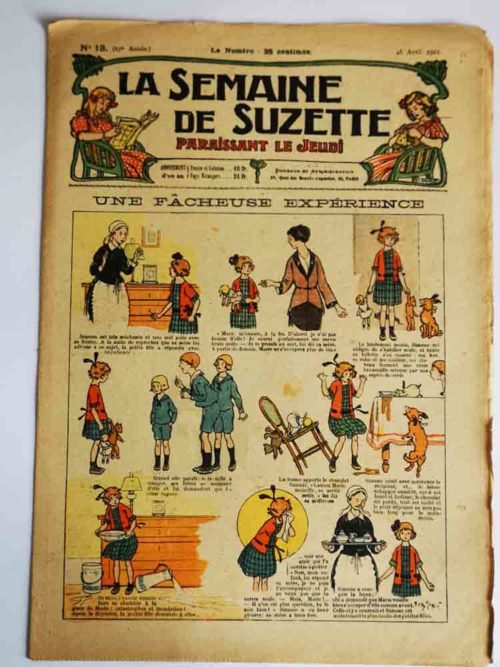 La Semaine de Suzette 17e année n°13 (1921) Une fâcheuse expérience  – Bleuette (Bonnet de baptême)