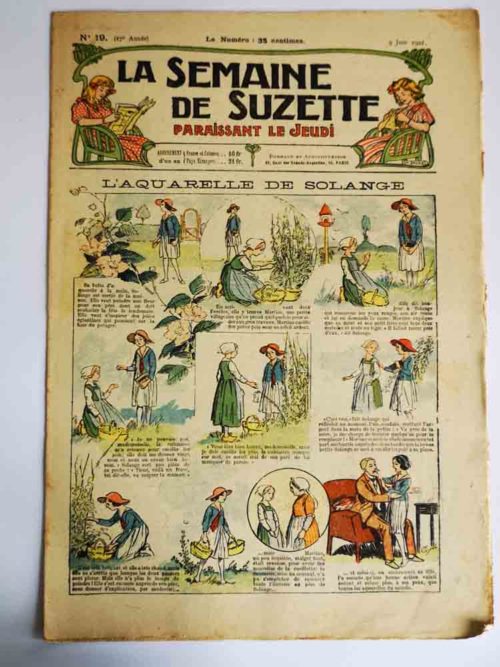 La Semaine de Suzette 17e année n°19 (1921) L’aquarelle de Solange – Bleuette ( Robe habillée)