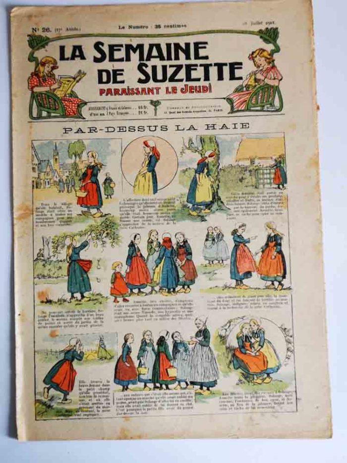 La Semaine de Suzette 17e année n°26 (1921) Par dessus la haie (Guydo)