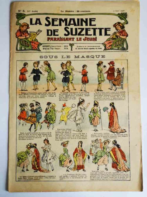 La Semaine de Suzette 17e année n°5 (1921) Le masque de la mi-carême – Bleuette (Tablier)