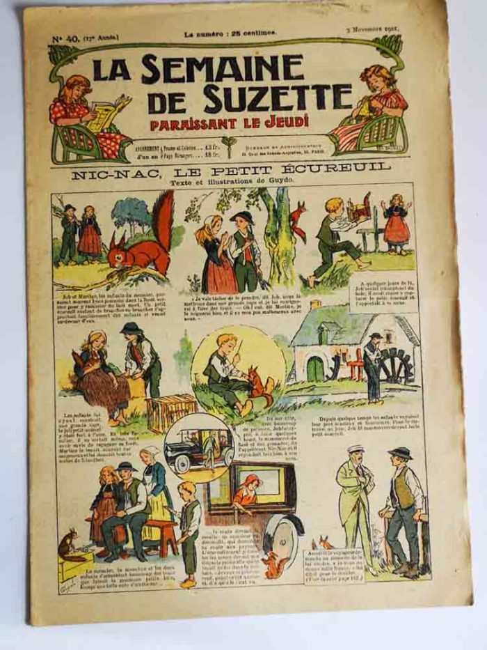 La Semaine de Suzette 17e année n°40 (3 novembre 1921) Nic-Nac l'écureuil (Guydo)
