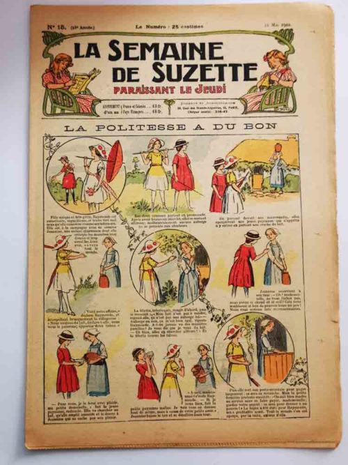 La Semaine de Suzette 18e année n°15 (1922) Politesse – Bleuette (robe à volants)