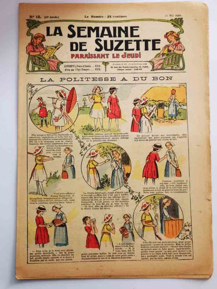 La Semaine de Suzette 18e année n°15 (1922) Politesse - Bleuette (robe à volants)