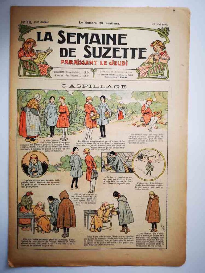 La Semaine de Suzette 18e année n°16 (1922) Gaspillage (Edouard Zier)