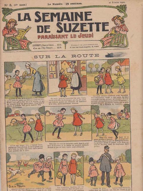 La Semaine de Suzette 18e année n°3 (1922) Sur la route – Bleuette (veste kimono)