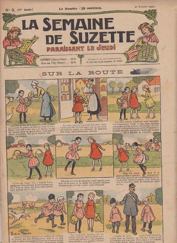 La Semaine de Suzette 18e année n°3 (1922) Sur la route - Bleuette (veste kimono)