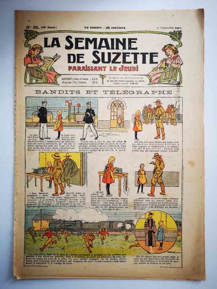 La Semaine de Suzette 18e année n°31 (1922) Bandits et télégraphes (Ferdinand Raffin)