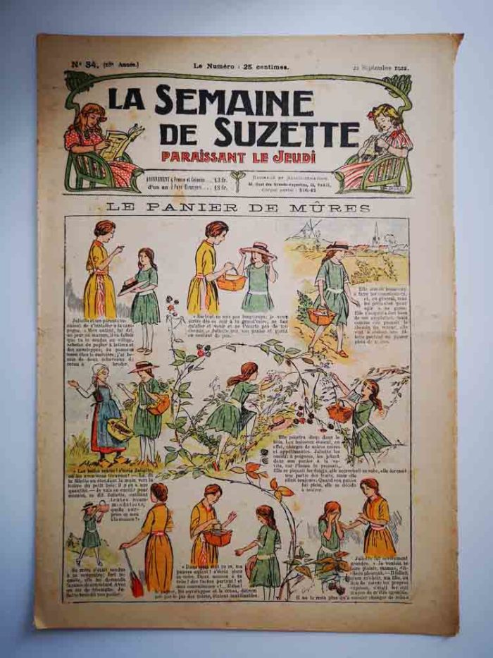 La Semaine de Suzette 18e année n°34 (1922) Le panier fleuri (Guydo) Bleuette