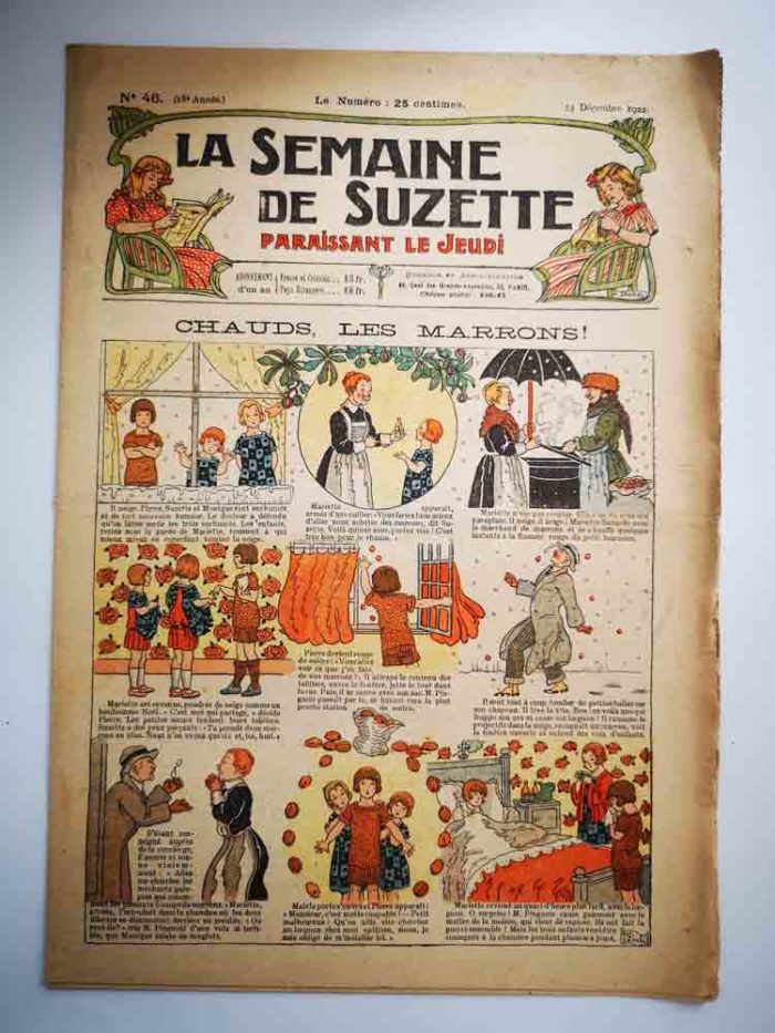 La Semaine de Suzette 18e année n°46 (1922) Les marrons (Dessins de Jacqueline Duché)