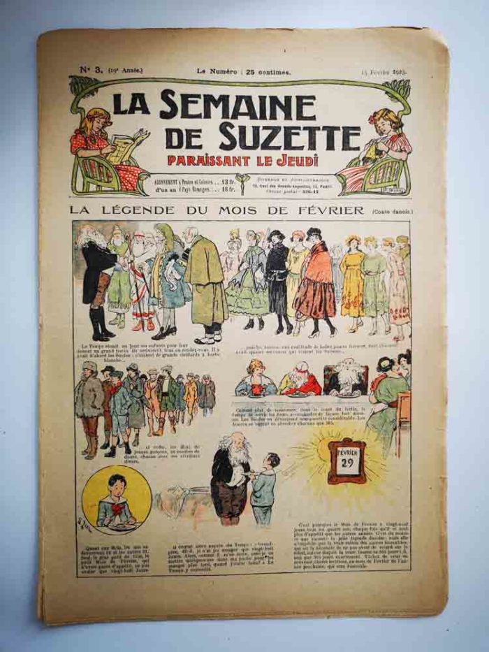 La Semaine de Suzette 19e année n°3 (1923) La légende du mois de Février (Edouard Zier)