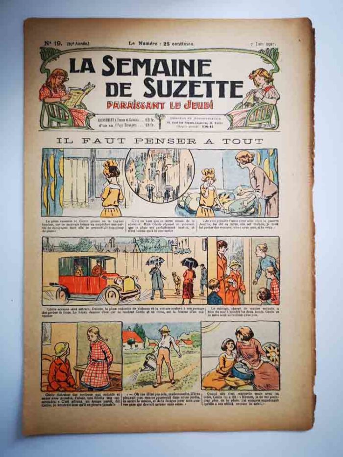 La Semaine de Suzette 19e année n°19 (1923) Il faut penser à tout - Bleuette