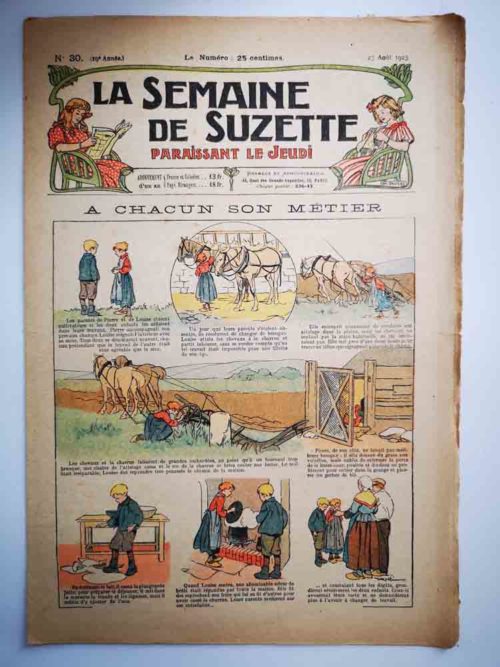 La Semaine de Suzette 19e année n°30 (1923) Chacun son métier (Ferdinand Raffin)