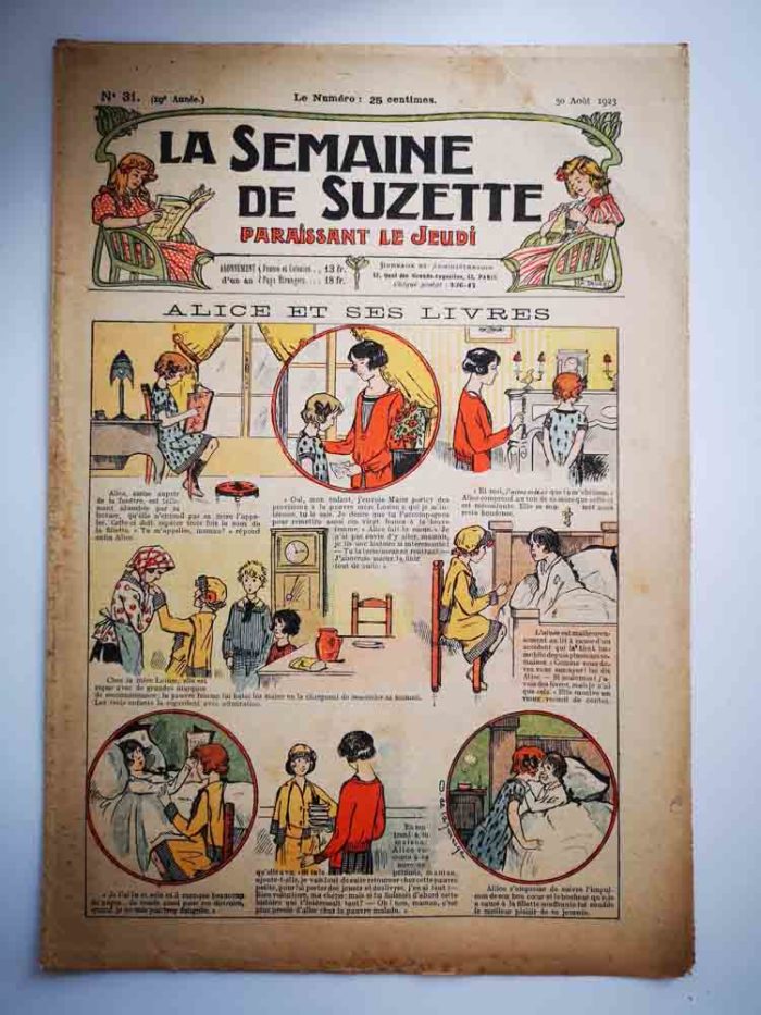 La Semaine de Suzette 19e année n°31 (1923) Alice et ses livres (Odette de Lajarrige)