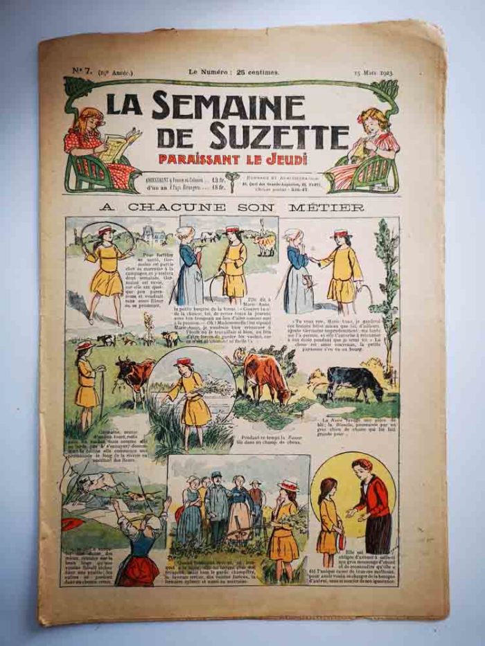 La Semaine de Suzette 19e année n°7 (1923) A chacun son métier (Guydo) Bleuette