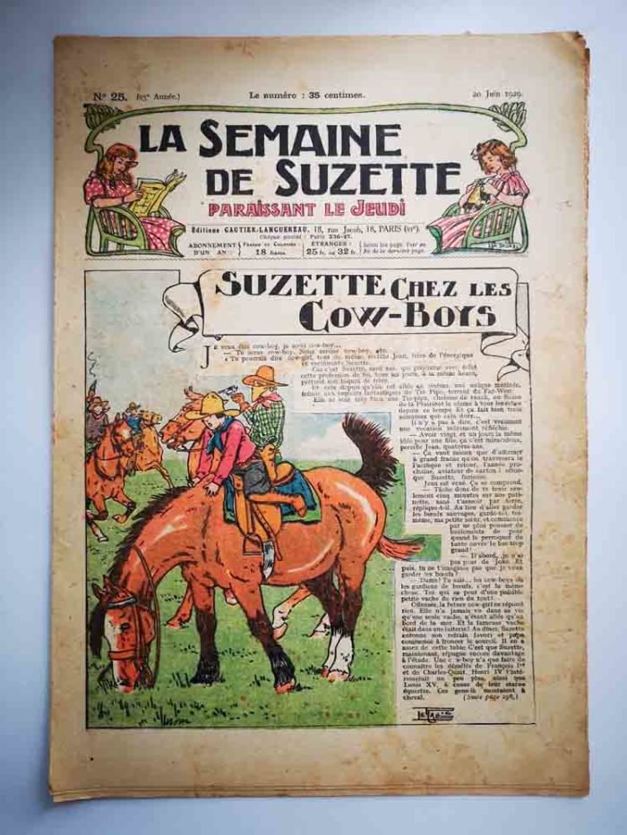 La Semaine de Suzette 25e année n°25 (1929) Suzette chez les Cow-boys (Le Rallic)