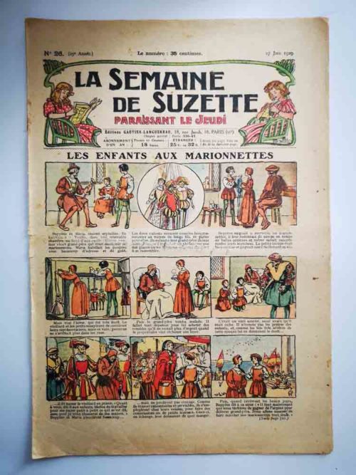 La Semaine de Suzette 25e année n°26 (27 juin 1929) Les enfants aux marionnettes