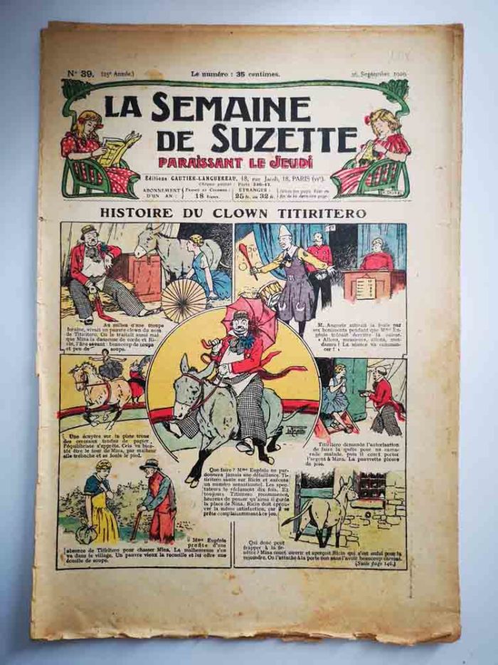 La Semaine de Suzette 25e année n°39 (26 septembre 1929) Le clown